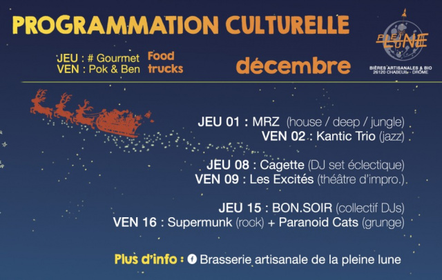 Programme Culturel -- Octobre / Décembre 2